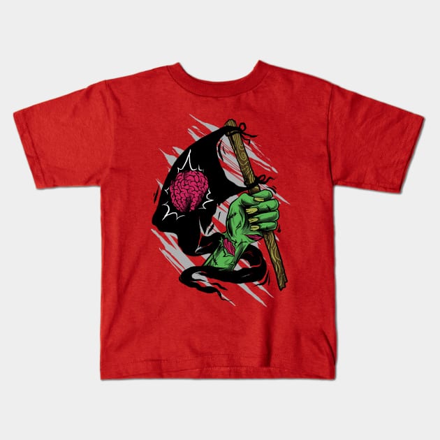 brain flag Kids T-Shirt by spoilerinc